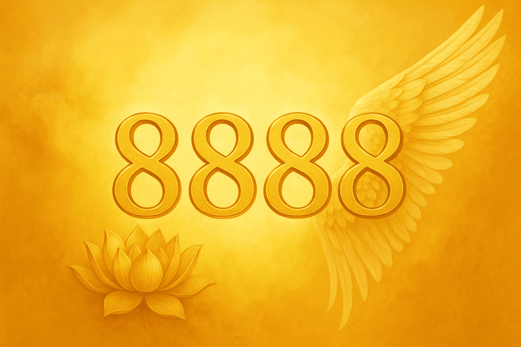 Angel number 8888 representing abundance, spiritual growth, and divine messages for Indian seekers.