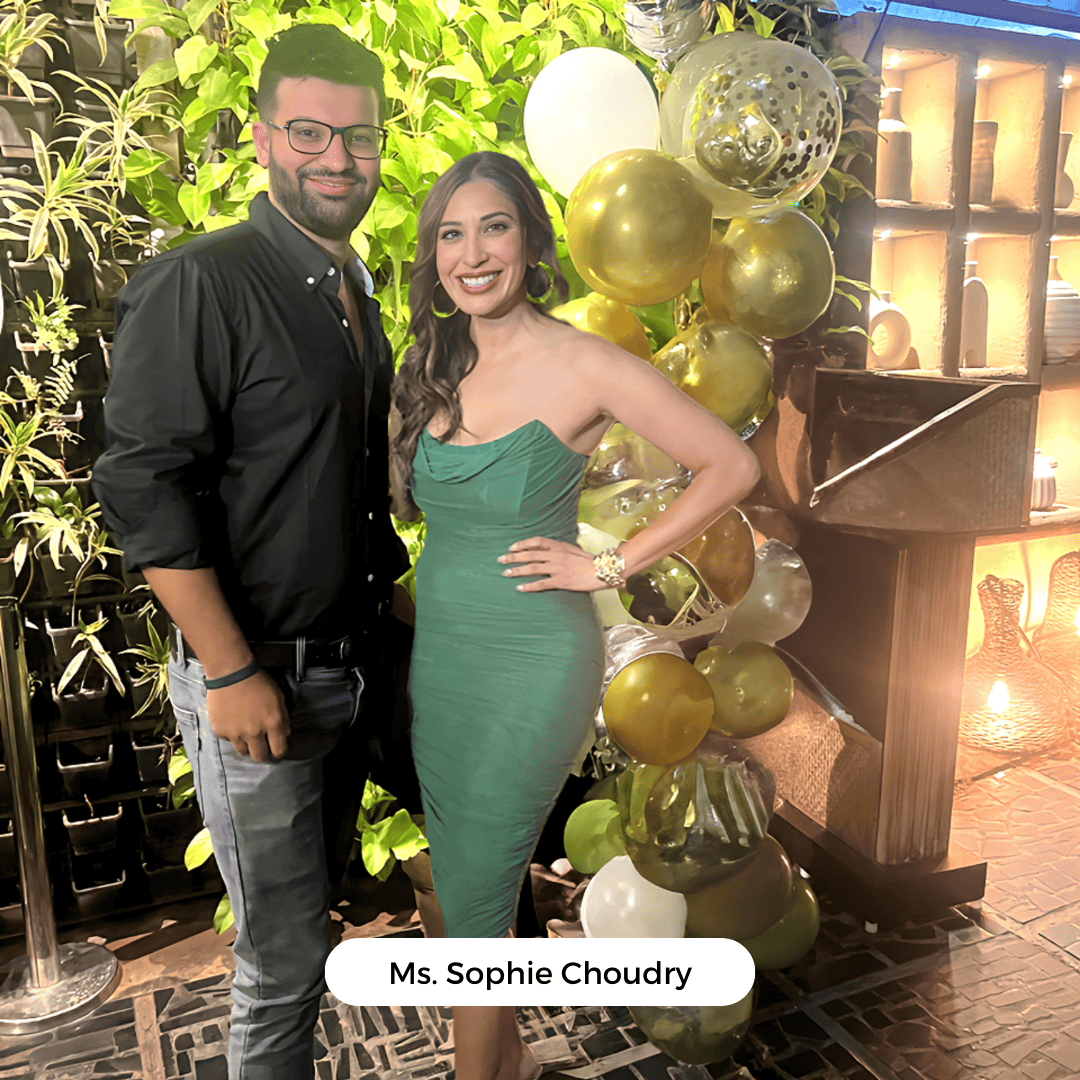 Psychic medium Daksh with Ms. Sophie Choudry at an event.