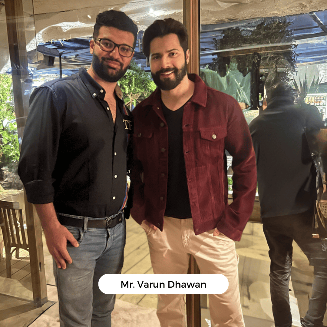 Psychic medium Daksh with Mr. Varun Dhawan, offering spiritual insights and guidance.