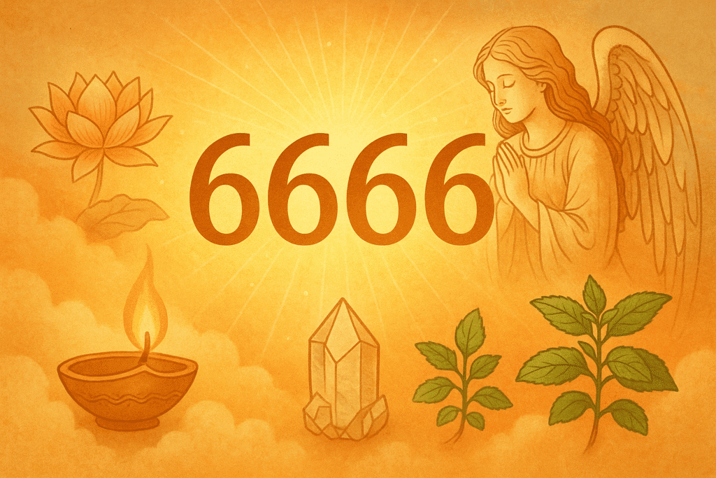 Angel number 6666 symbolizes harmony, balance, and spiritual awakening in numerology.