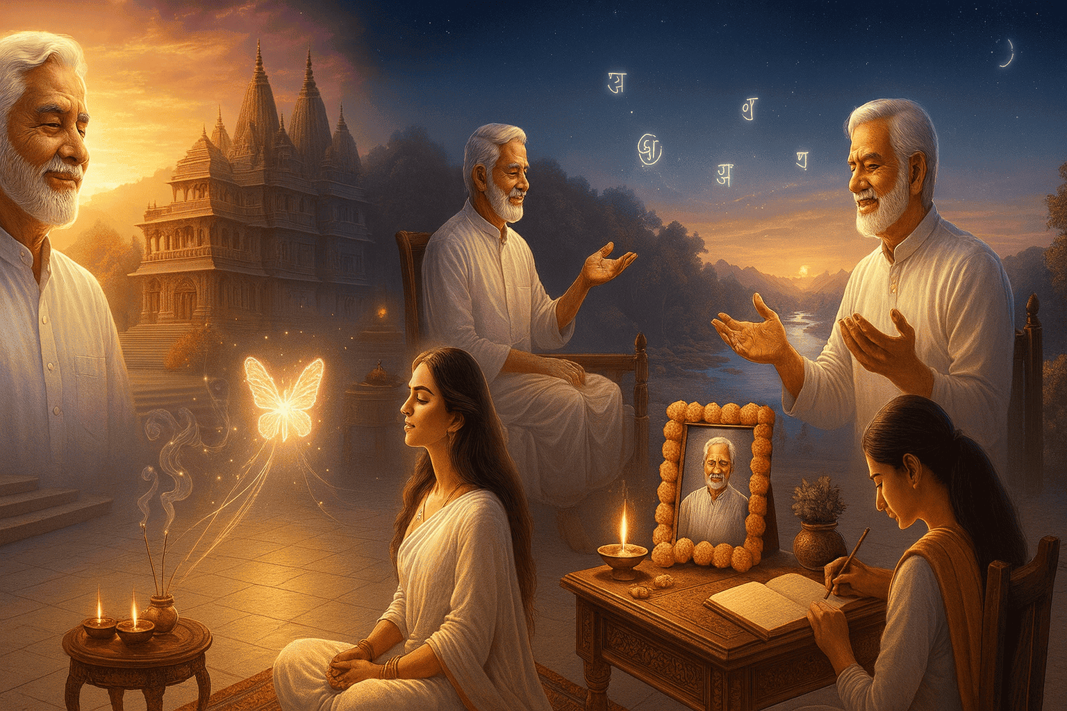 Psychic medium Daksh communicating with spirits to help connect with loved ones who have passed away.