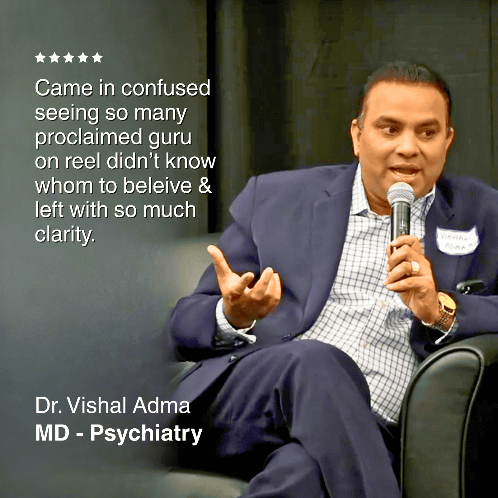 Psychic medium Daksh during a mediumship reading session.