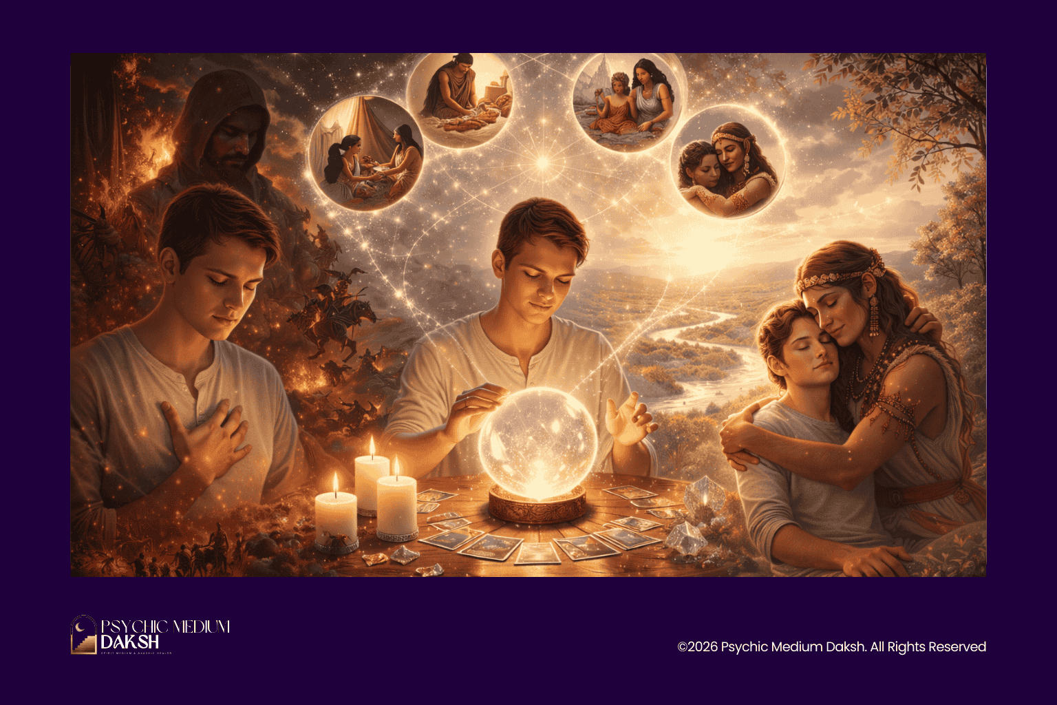 Explore past life insights and regression therapy with Psychic Medium Daksh for spiritual healing an.